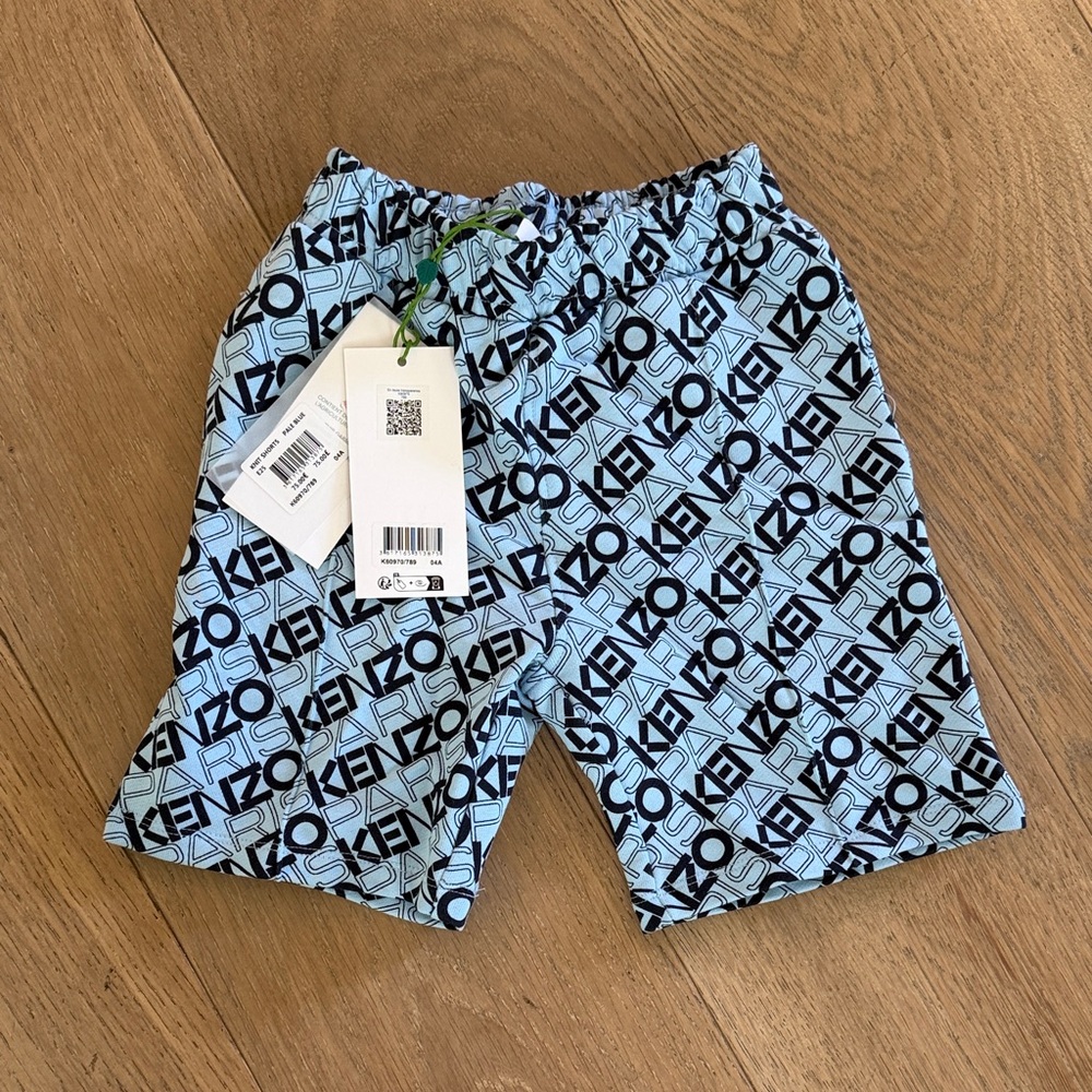 Kenzo Light Blue Patterned Athletic Shorts